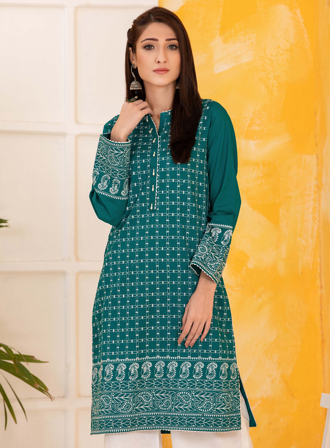 Lakhany By LSM Embroidered Cambric Kurti - LSM-2745 Lakhany By LSM Embroidered Cambric Kurti - LSM-2745