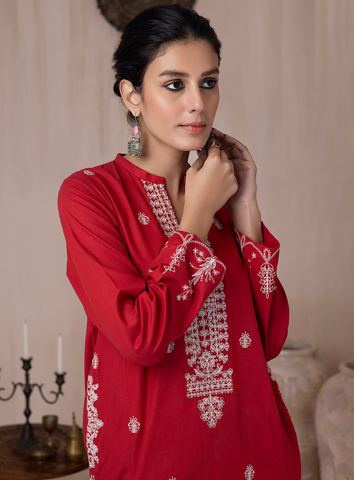 Lakhany By LSM Embroidered Cambric Kurti - LSM-3039 Lakhany By LSM Embroidered Cambric Kurti - LSM-3039