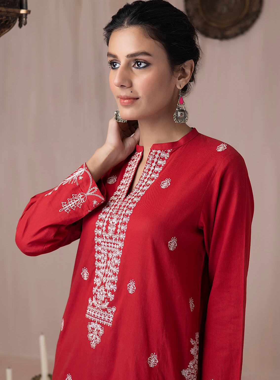 Lakhany By LSM Embroidered Cambric Kurti - LSM-3039 Lakhany By LSM Embroidered Cambric Kurti - LSM-3039
