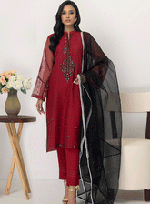 Lakhany By LSM Embroidered Khaadi Net Stitched 3 Piece Suit - LG-SK-0044