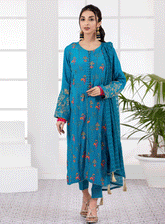 Lakhany By LSM Embroidered Raw Silk Stitched 3 Piece Suit - LSM-2798