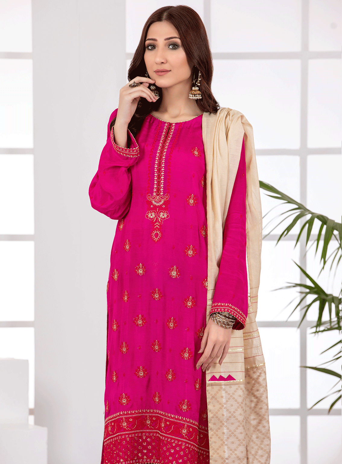 Lakhany By LSM Embroidered Raw Silk Stitched 3 Piece Suit - LSM-2803 Lakhany By LSM Embroidered Raw Silk Stitched 3 Piece Suit - LSM-2803