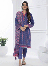 Lakhany By LSM Printed Lawn Stitched 3 Piece Suit - LG-SR-0144