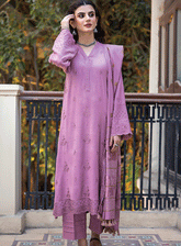 Lakhany Embroidered Slub Peach Unstitched 3 Piece Suit - LSM23WS LG-SR-0166