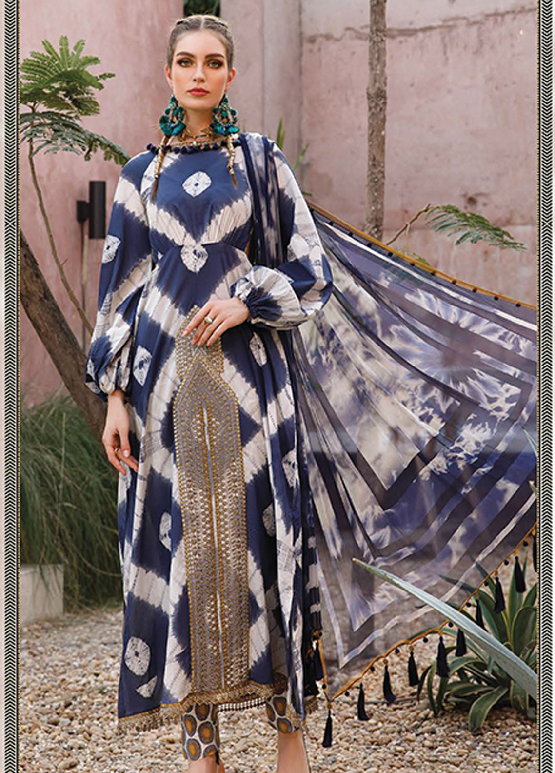 D#1702A Maria B M Print Emb Lawn Collection 223 D#1702A Maria B M Print Emb Lawn Collection 223