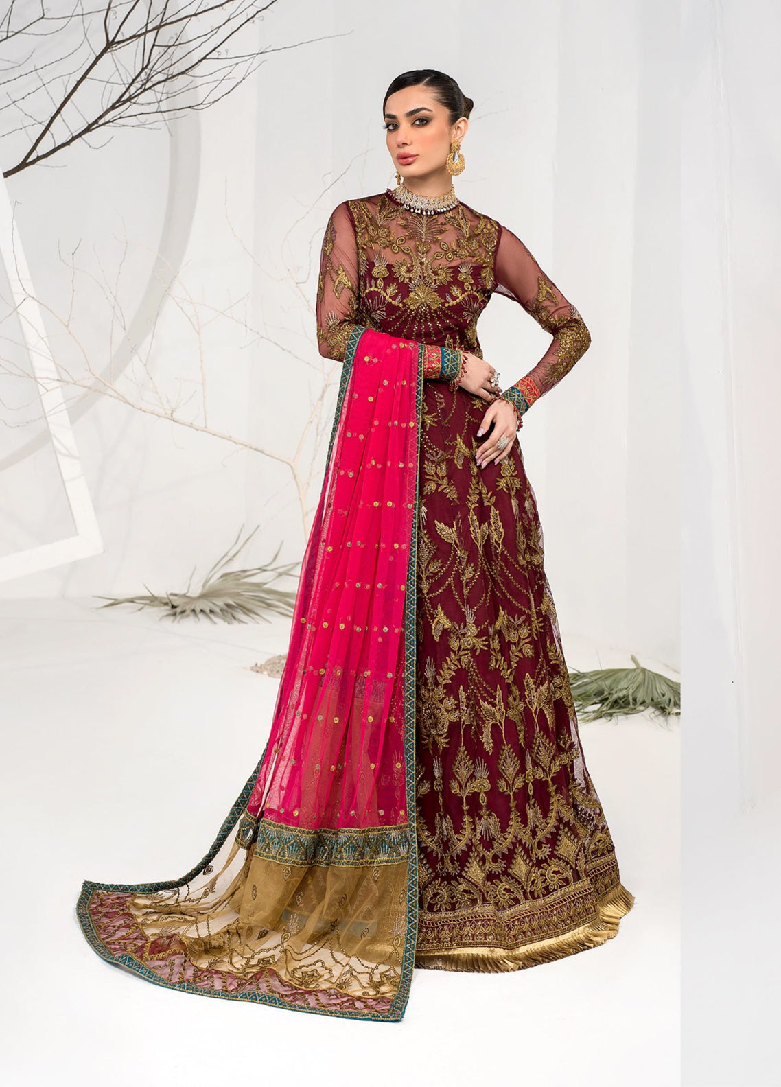 La Celeste By Zarif Embroidered Net Unstitched 3 Piece Suit - 04 La Celeste By Zarif Embroidered Net Unstitched 3 Piece Suit - 04