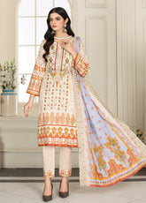 Riwaj By Afreen Embroidered Lawn Unstitched 3 Piece Suit - 11
