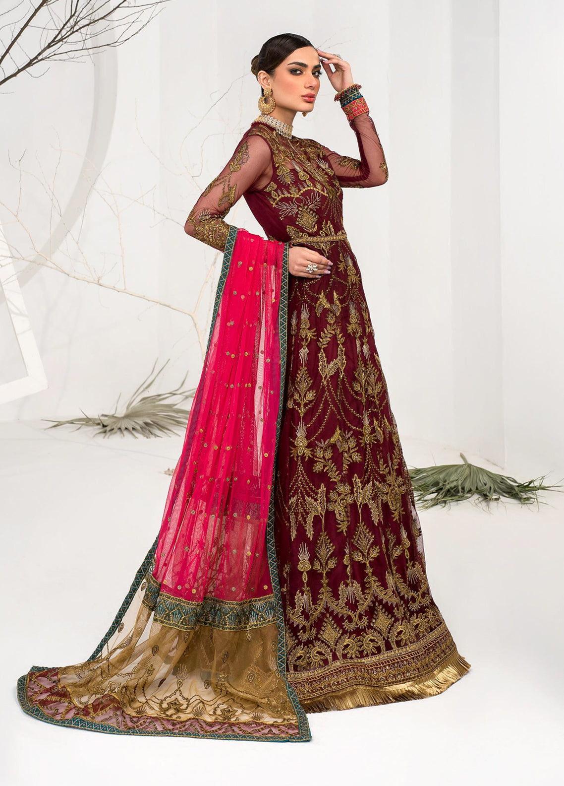 La Celeste By Zarif Embroidered Net Unstitched 3 Piece Suit - 04 La Celeste By Zarif Embroidered Net Unstitched 3 Piece Suit - 04