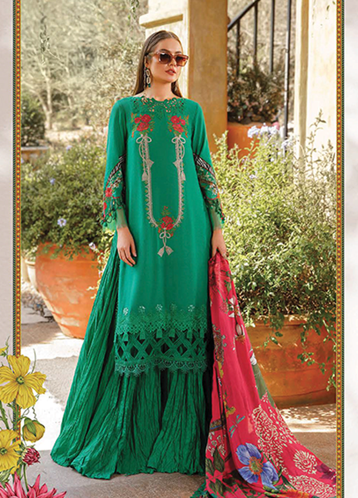 D#1707A Maria B M Print Emb Lawn Collection 223 D#1707A Maria B M Print Emb Lawn Collection 223