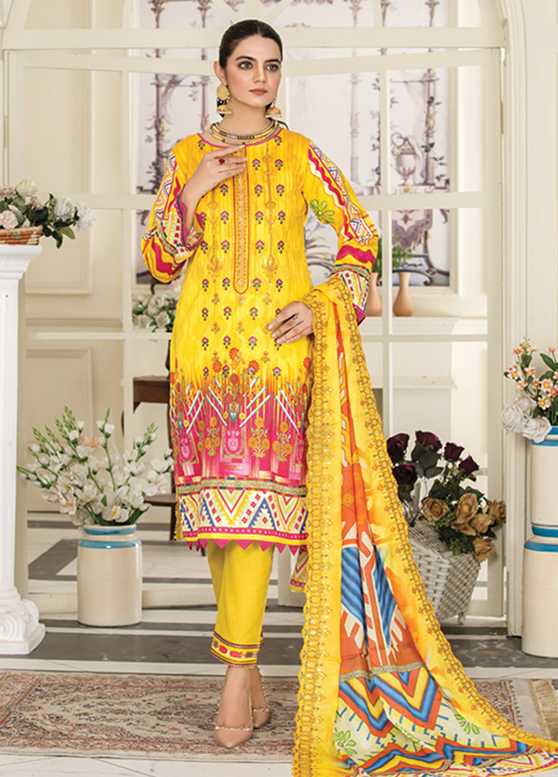 Riwaj By Afreen Embroidered Lawn Unstitched 3 Piece Suit - 12 Riwaj By Afreen Embroidered Lawn Unstitched 3 Piece Suit - 12