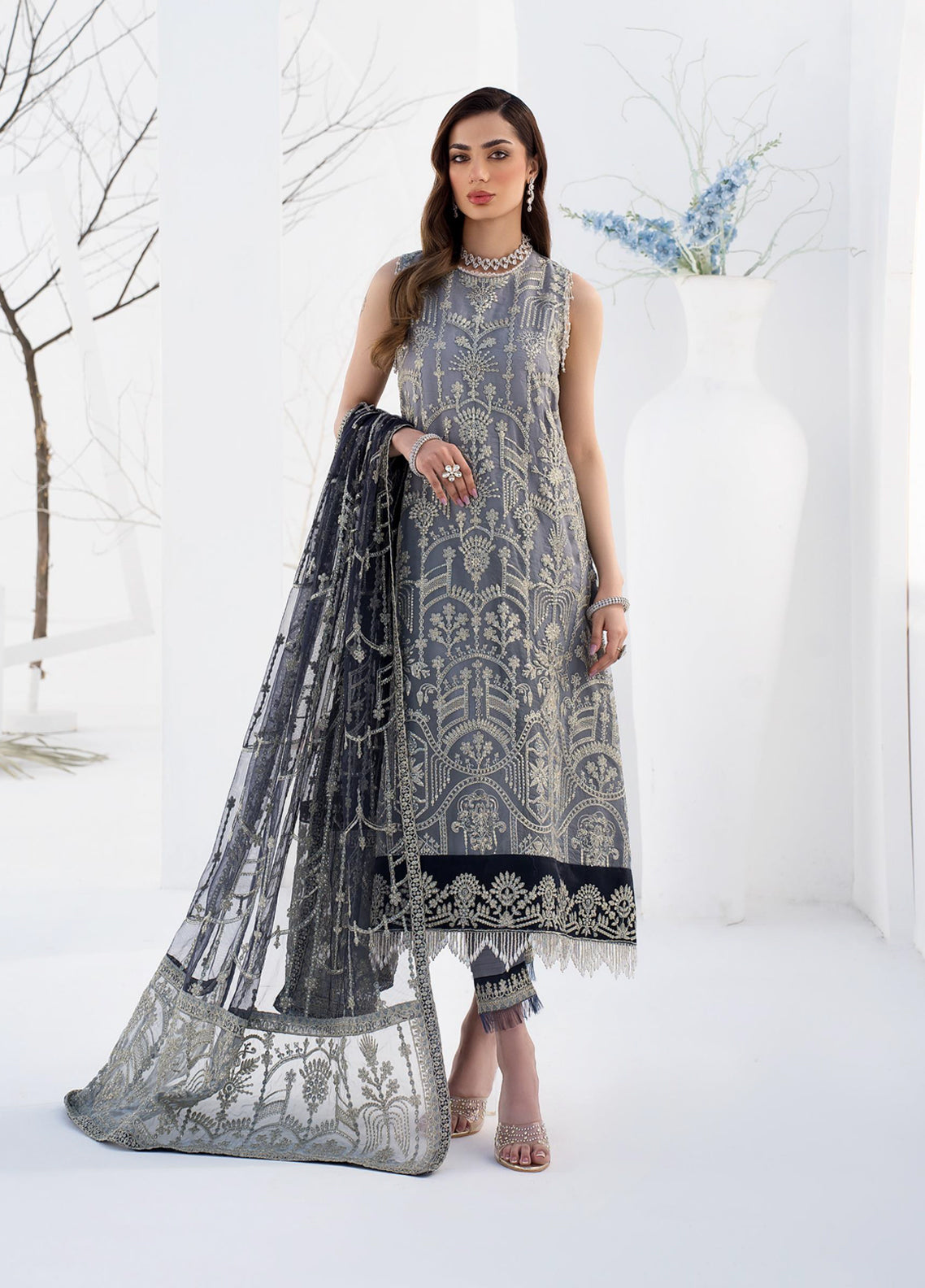 La Celeste By Zarif Embroidered Organza Unstitched 3 Piece Suit - 05 La Celeste By Zarif Embroidered Organza Unstitched 3 Piece Suit - 05