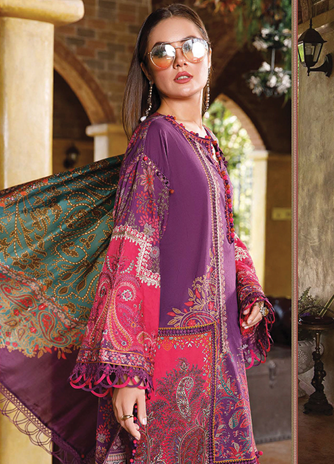 D#1703A Maria B M Print Emb Lawn Collection 223 D#1703A Maria B M Print Emb Lawn Collection 223
