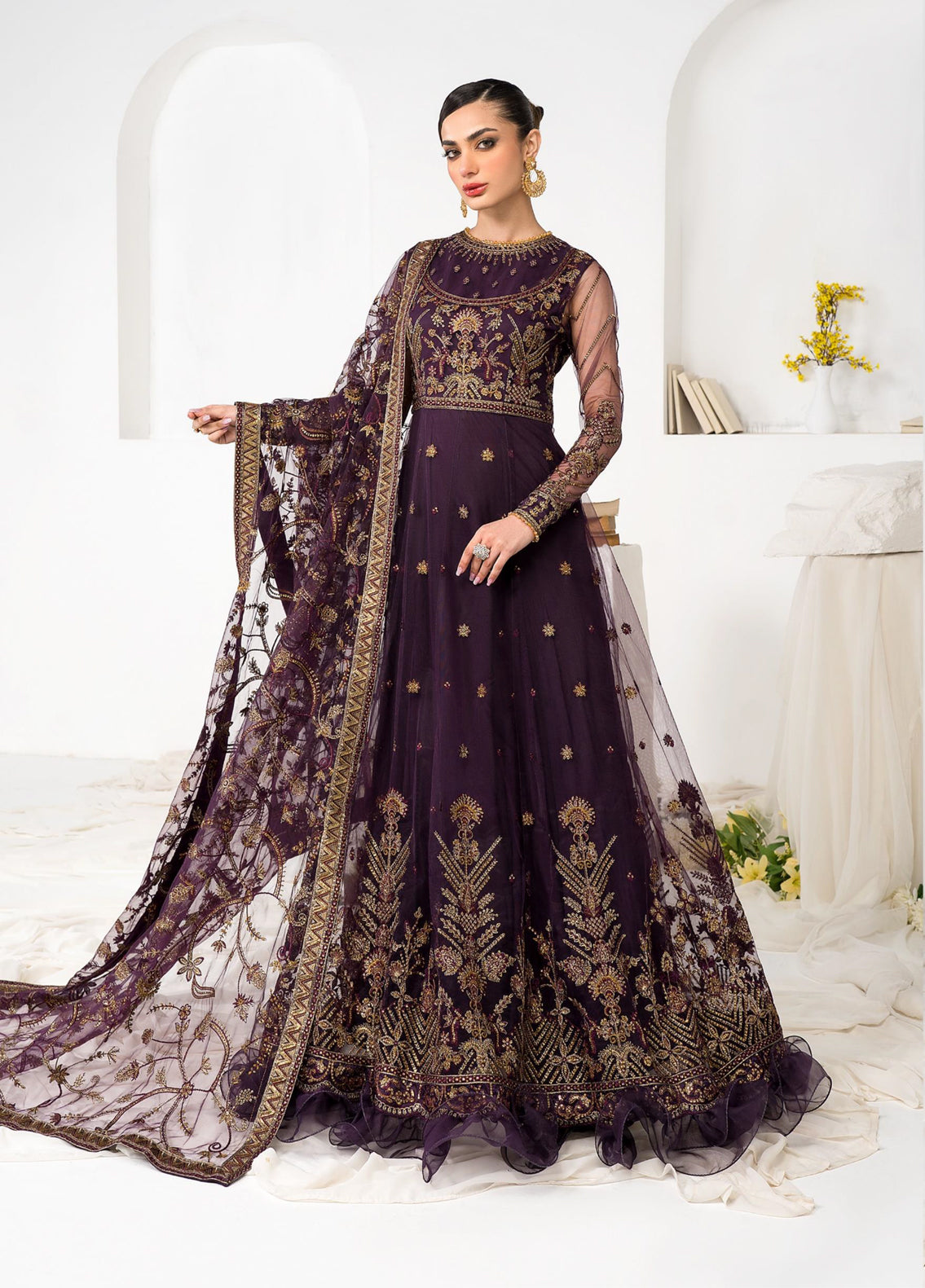 La Celeste By Zarif Embroidered Net Unstitched 3 Piece Suit - 06 La Celeste By Zarif Embroidered Net Unstitched 3 Piece Suit - 06