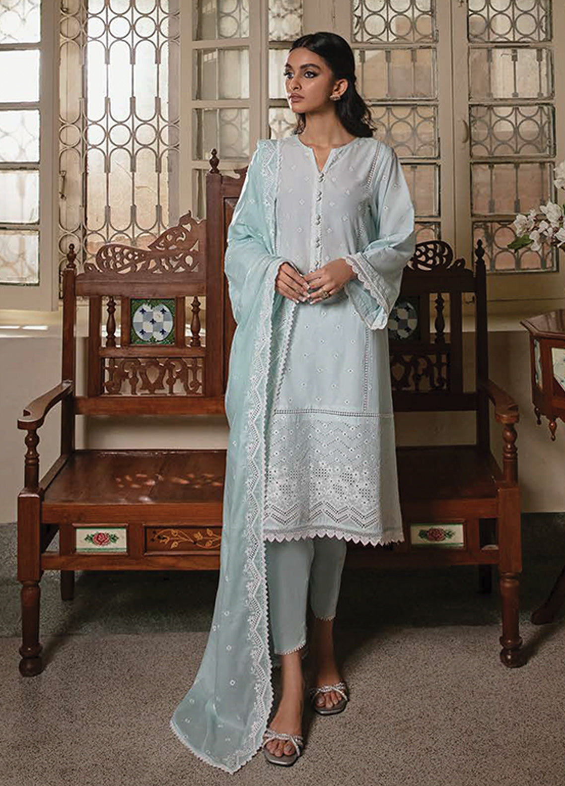 D#01 Cross Stitch Chikankari Emb Lawn Collection 223 D#01 Cross Stitch Chikankari Emb Lawn Collection 223