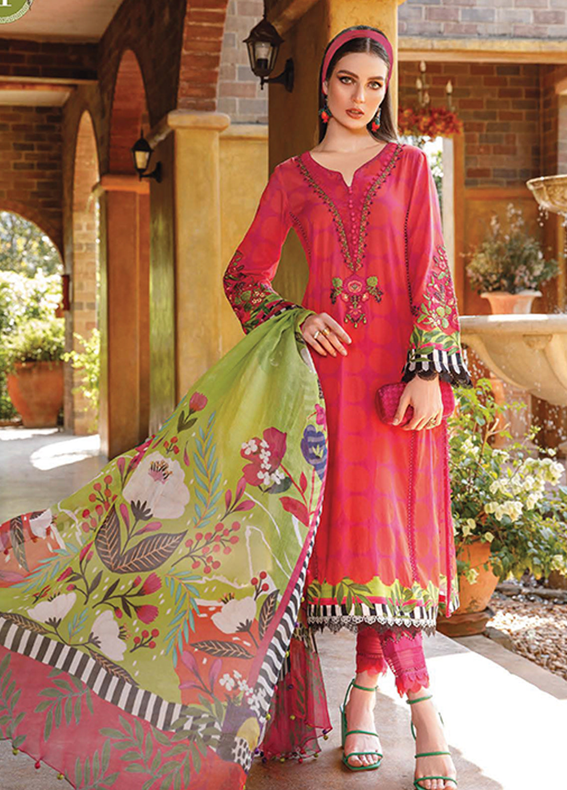 D#1711A Maria B M Print Emb Lawn Collection 223 D#1711A Maria B M Print Emb Lawn Collection 223