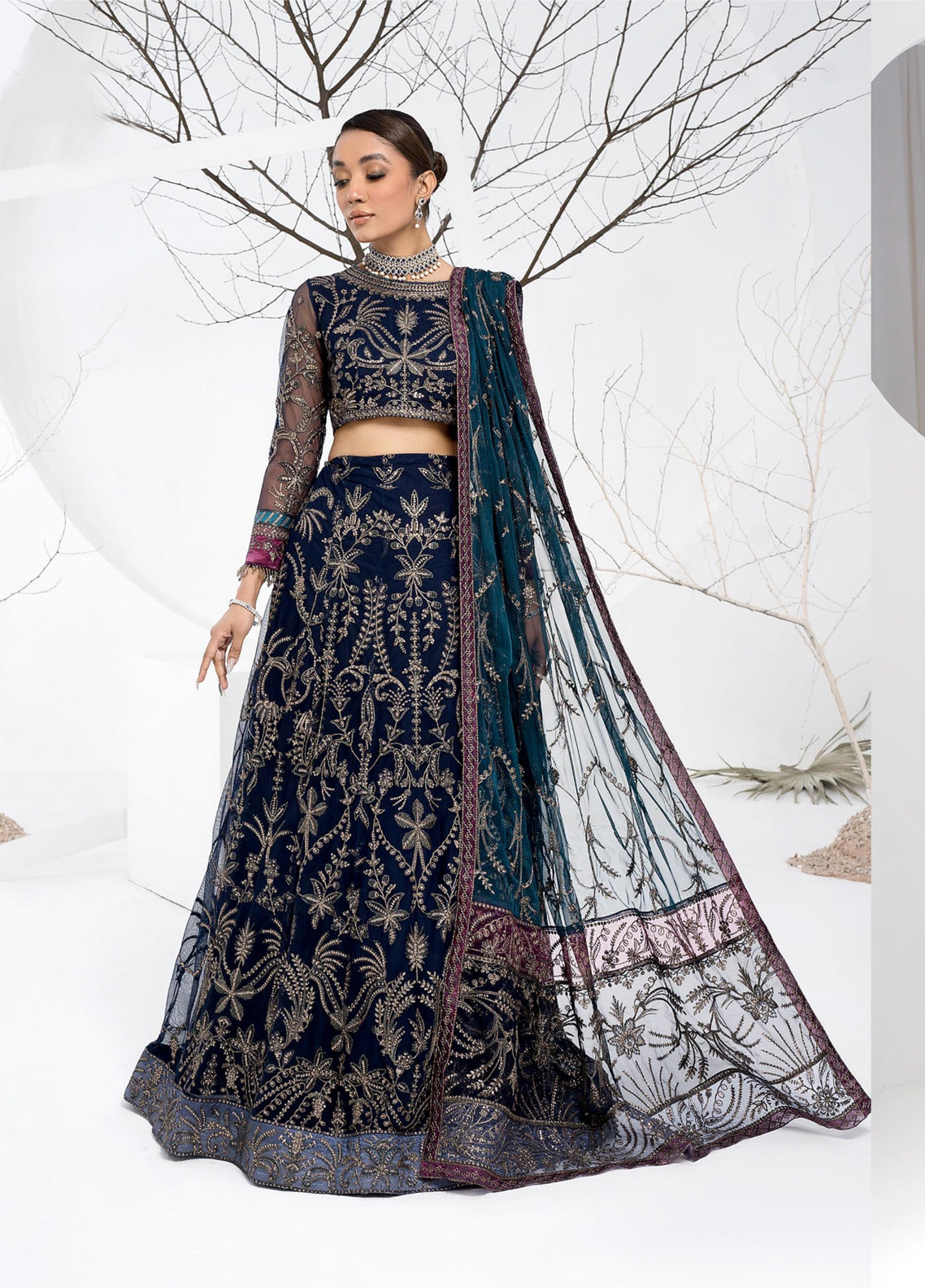 La Celeste By Zarif Embroidered Net Unstitched 3 Piece Suit - 01 La Celeste By Zarif Embroidered Net Unstitched 3 Piece Suit - 01