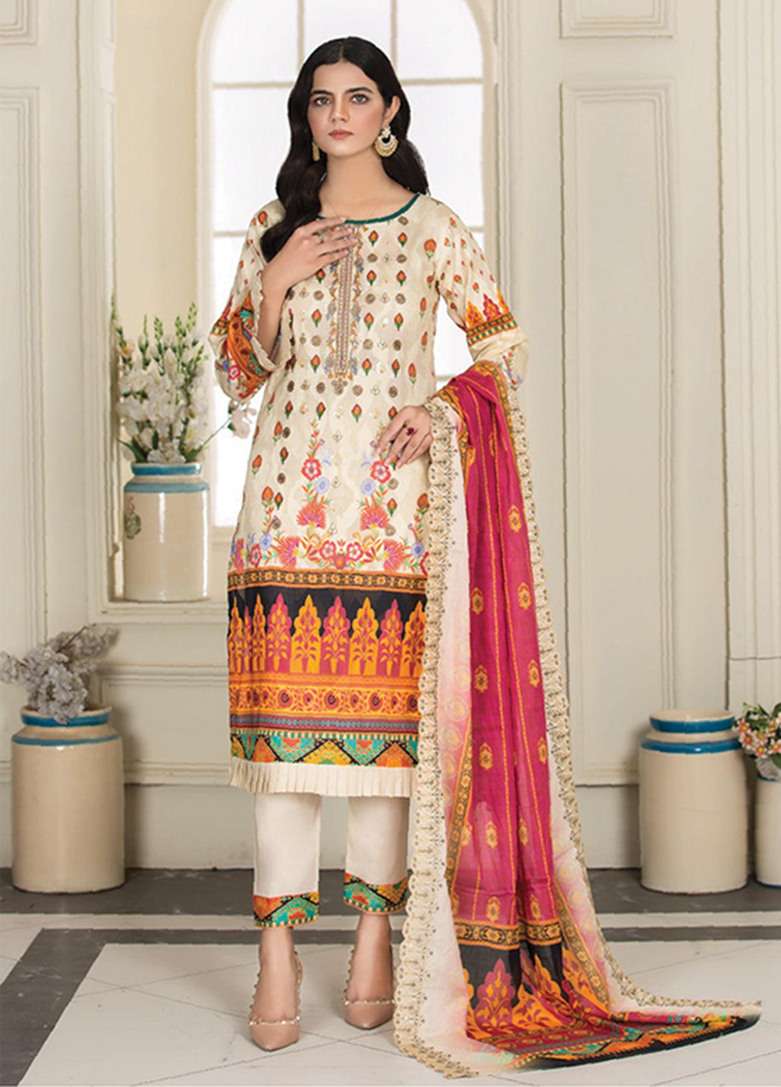 Riwaj By Afreen Embroidered Lawn Unstitched 3 Piece Suit - 03 Riwaj By Afreen Embroidered Lawn Unstitched 3 Piece Suit - 03