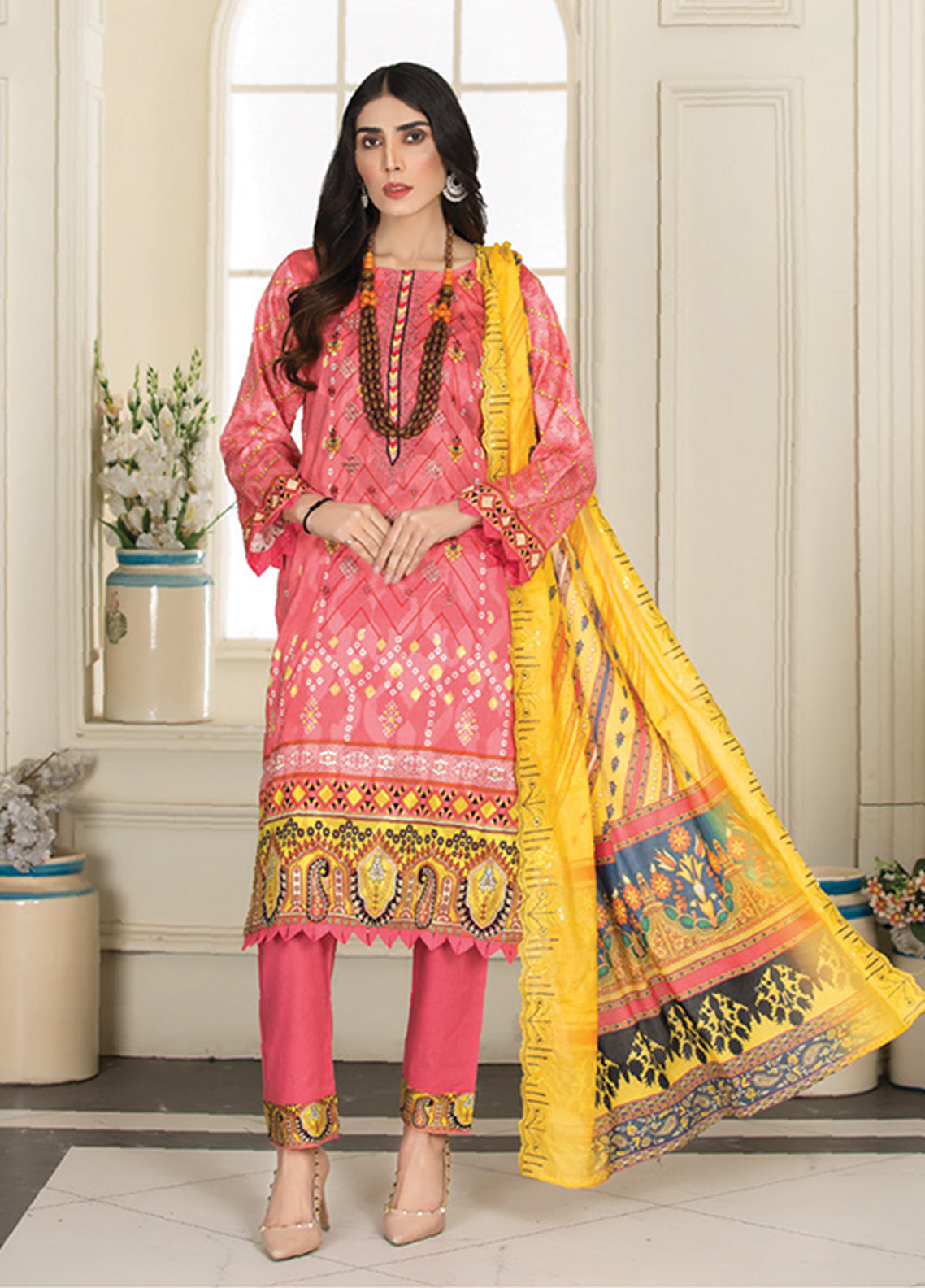 Riwaj By Afreen Embroidered Lawn Unstitched 3 Piece Suit - 04 Riwaj By Afreen Embroidered Lawn Unstitched 3 Piece Suit - 04