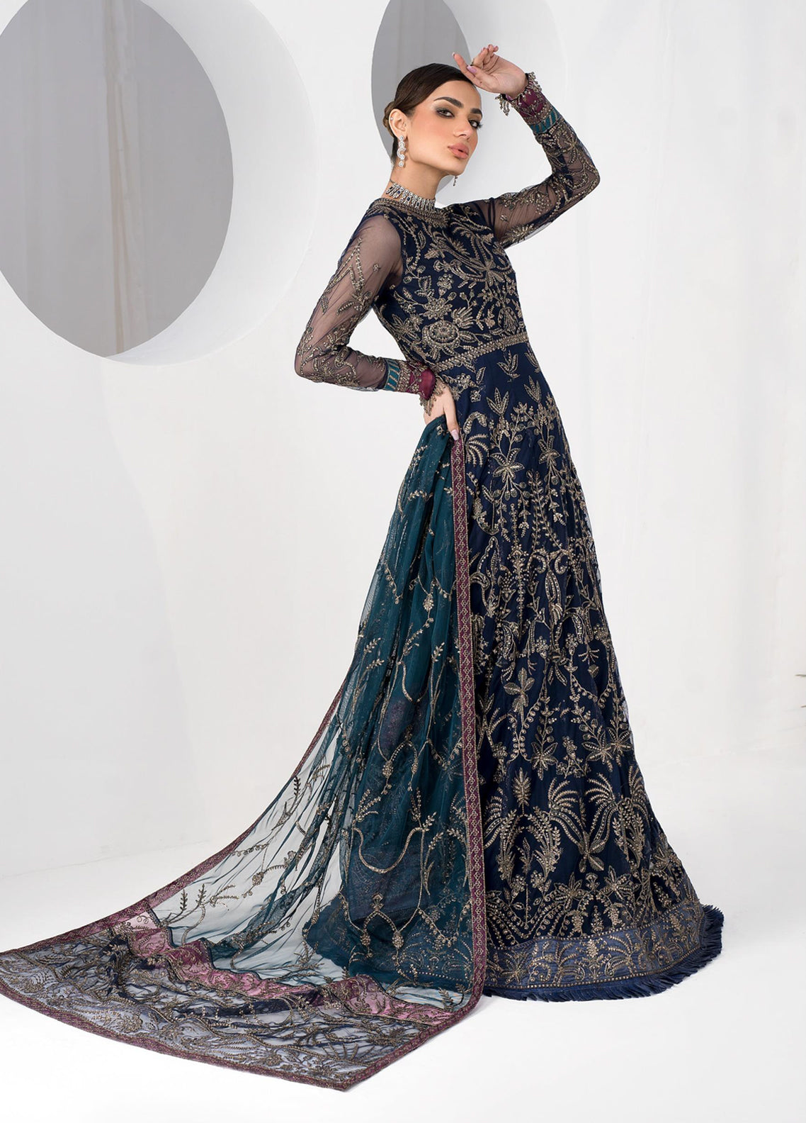 La Celeste By Zarif Embroidered Net Unstitched 3 Piece Suit - 01 La Celeste By Zarif Embroidered Net Unstitched 3 Piece Suit - 01