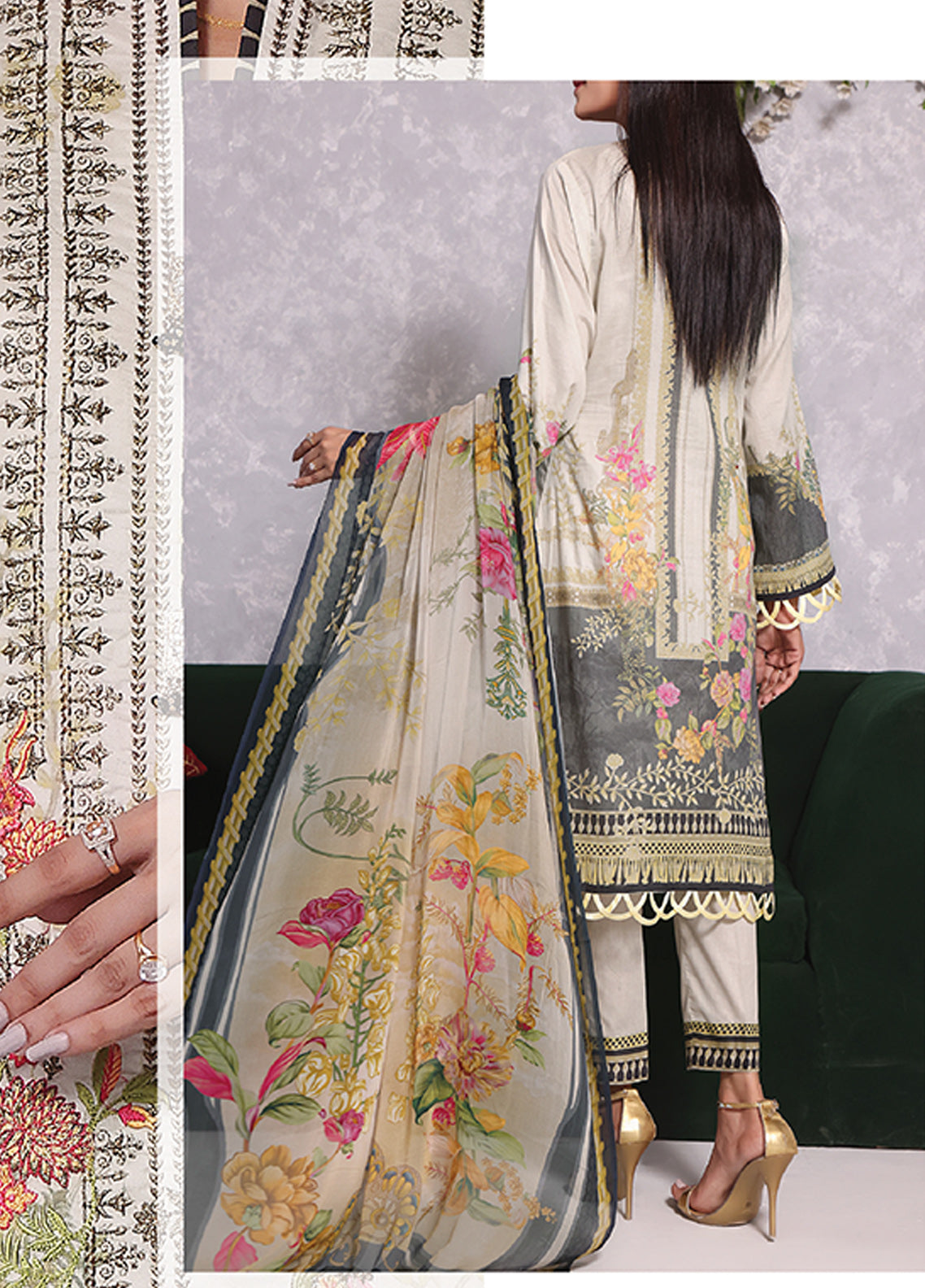 Ayesha Alishba By VS Textile Embroidered Lawn Unstitched 3 Piece Suit - 18 Ayesha Alishba By VS Textile Embroidered Lawn Unstitched 3 Piece Suit - 18