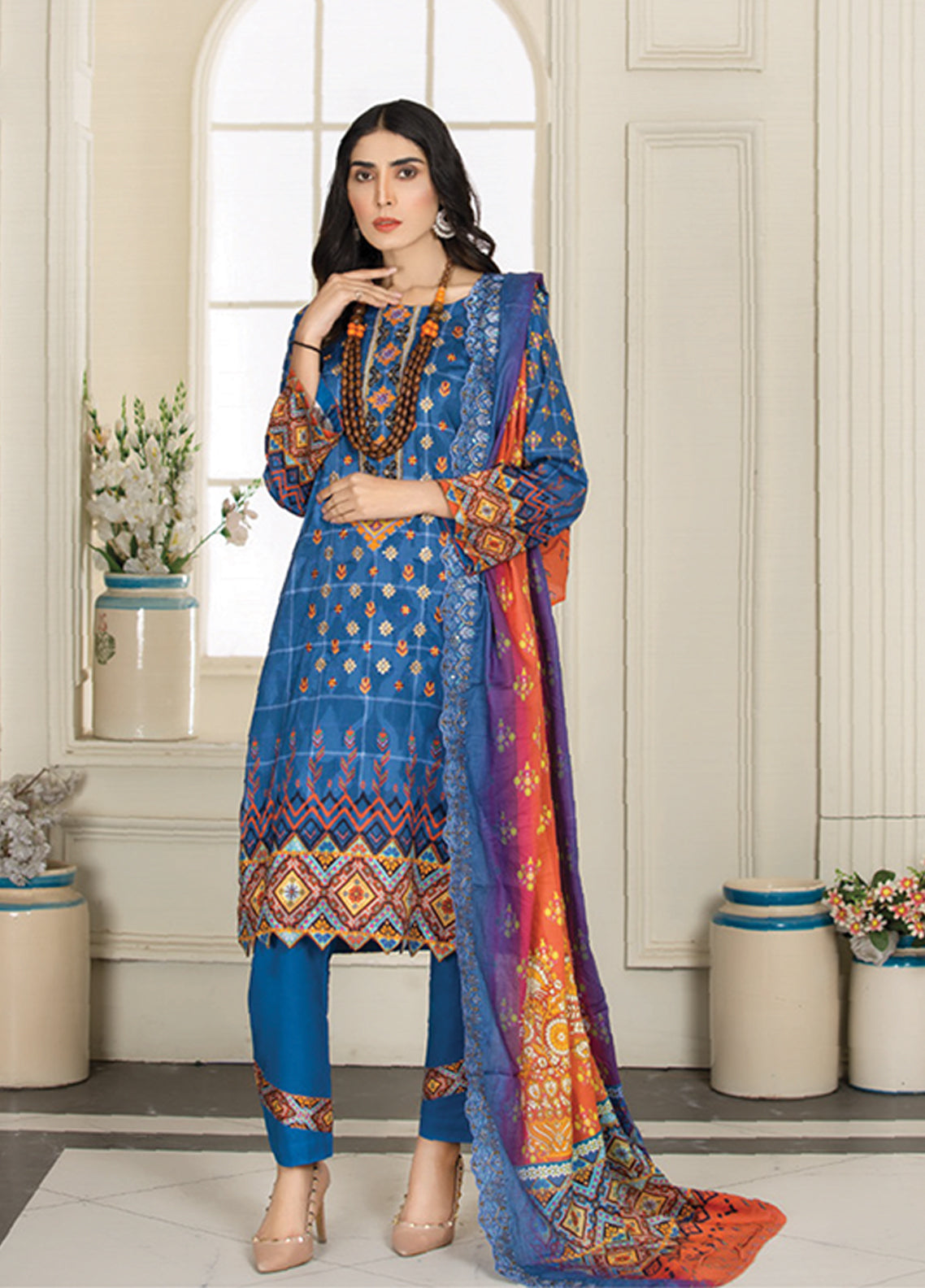 Riwaj By Afreen Embroidered Lawn Unstitched 3 Piece Suit - 07 Riwaj By Afreen Embroidered Lawn Unstitched 3 Piece Suit - 07