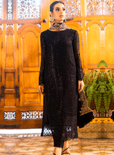 Luxe By Azure Embroidered Chiffon Unstitched 3 Piece Suit - AZU23L AS-116 ONYX DOVE