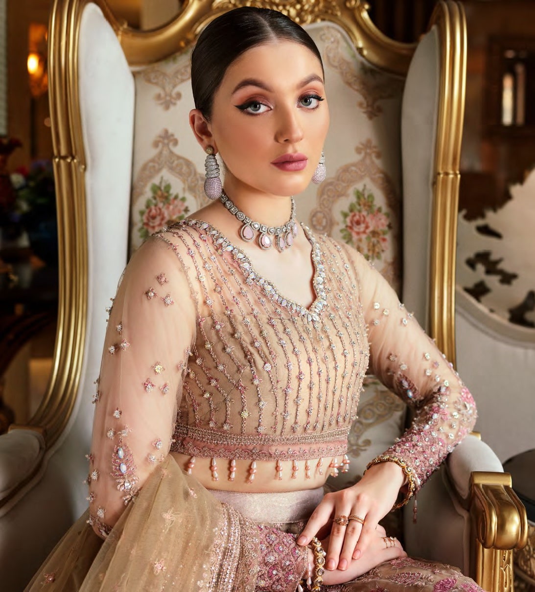 Mirha By Emaan Adeel Embroidered Net Unstitched 3 Piece Suit - 01 Mirha By Emaan Adeel Embroidered Net Unstitched 3 Piece Suit - 01