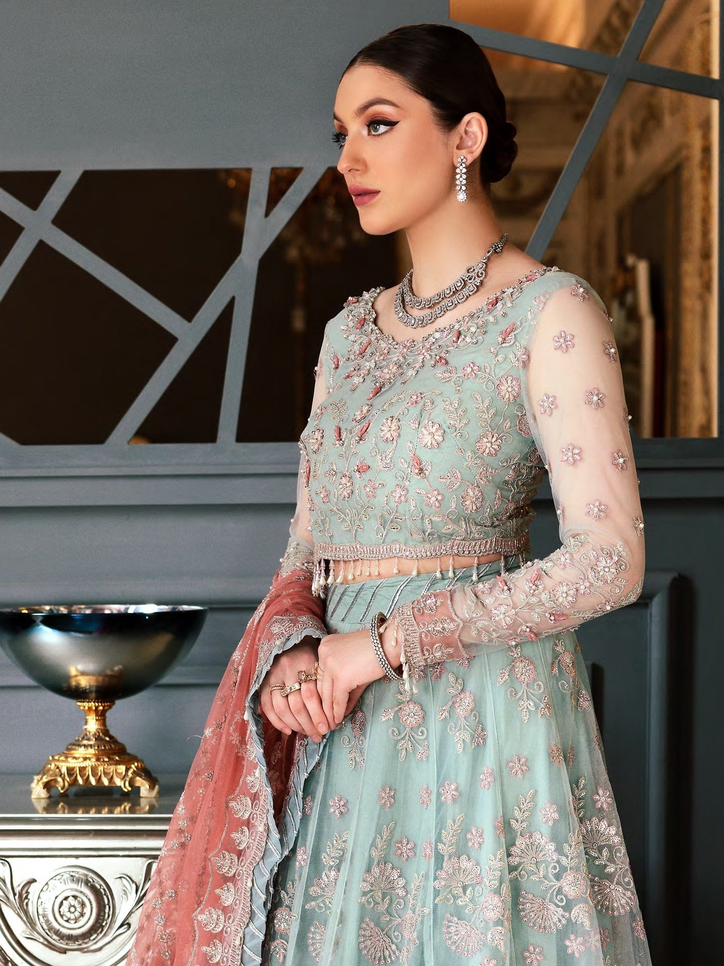 Mirha By Emaan Adeel Embroidered Net Unstitched 3 Piece Suit - 02 Mirha By Emaan Adeel Embroidered Net Unstitched 3 Piece Suit - 02