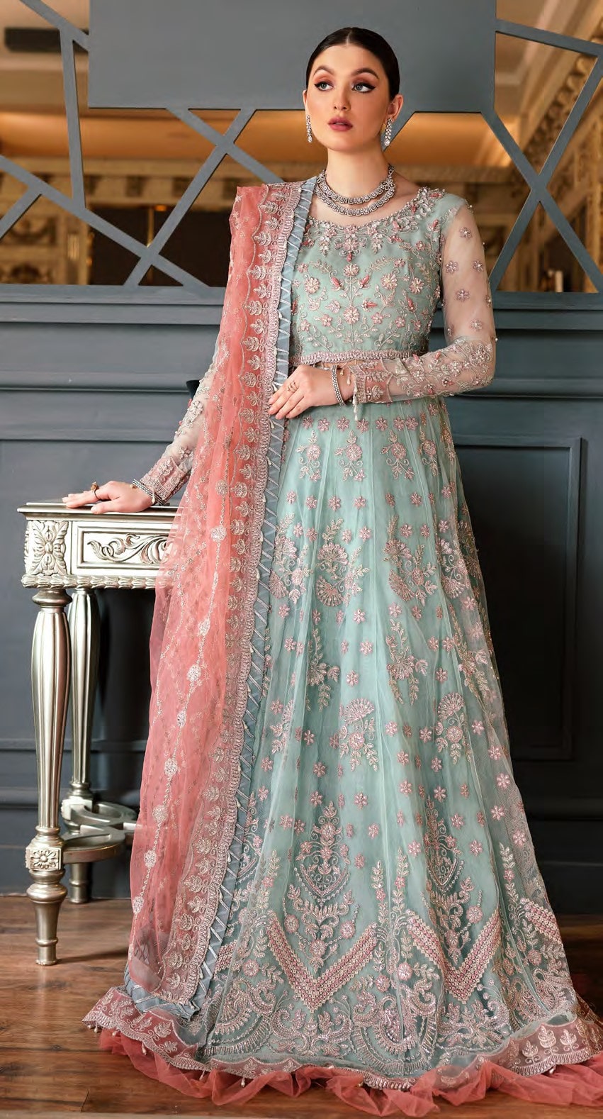 Mirha By Emaan Adeel Embroidered Net Unstitched 3 Piece Suit - 02 Mirha By Emaan Adeel Embroidered Net Unstitched 3 Piece Suit - 02