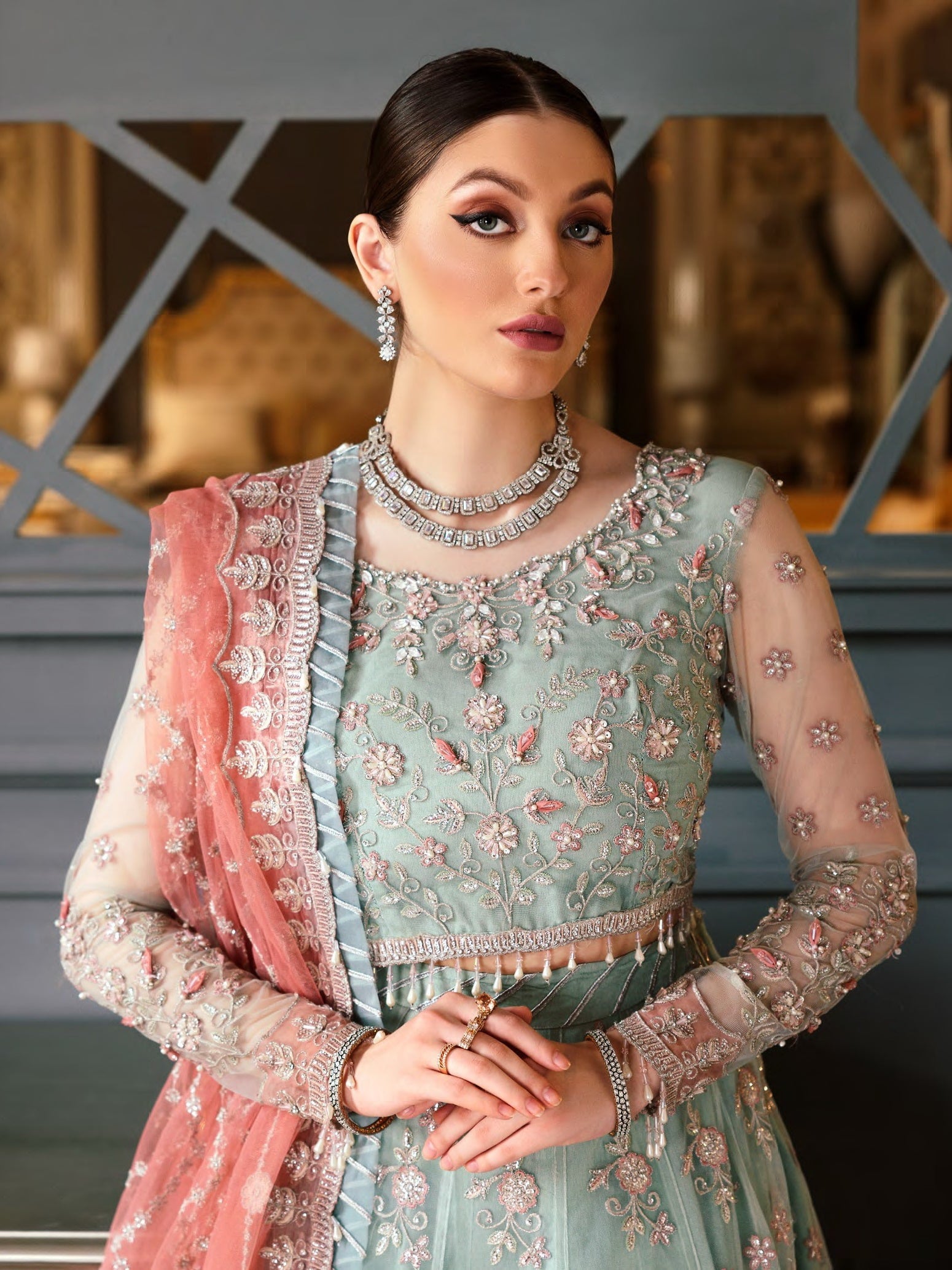 Mirha By Emaan Adeel Embroidered Net Unstitched 3 Piece Suit - 02 Mirha By Emaan Adeel Embroidered Net Unstitched 3 Piece Suit - 02