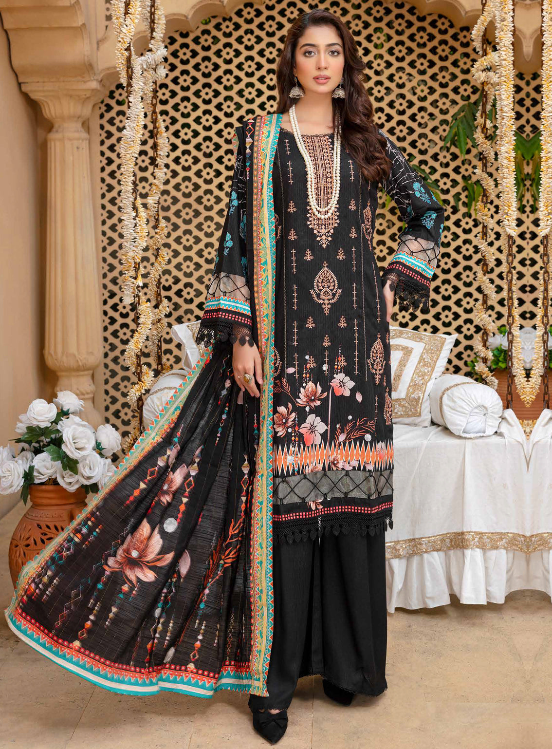 Mahjabeen by Aalaya Embroidered Staple Untitched 3 Piece Suit -04 Mahjabeen by Aalaya Embroidered Staple Untitched 3 Piece Suit -04
