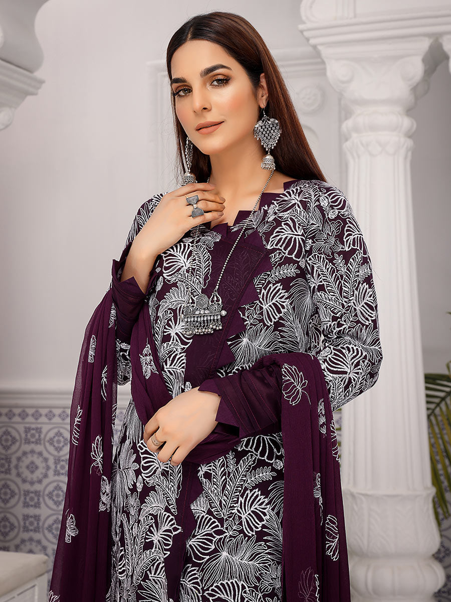 Mahnur Unstitched 3 Piece D#04 Mahnur Unstitched 3 Piece D#04