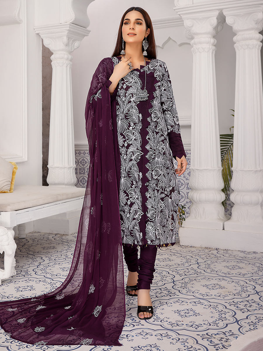 Mahnur Unstitched 3 Piece D#04 Mahnur Unstitched 3 Piece D#04
