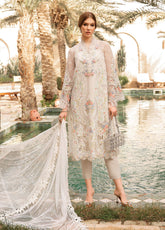 Maria B Embroidered Organza Unstitched 3 Piece Suit - MB24VL 2405-A