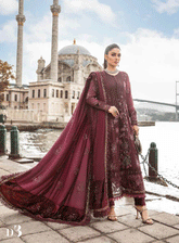Maria B Embroidered Twill Linen Unstitched 3 Piece Suit - MB23L 1103