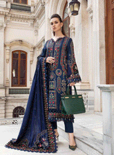 Maria B Embroidered Twill Linen Unstitched 3 Piece Suit - MB23L 1109