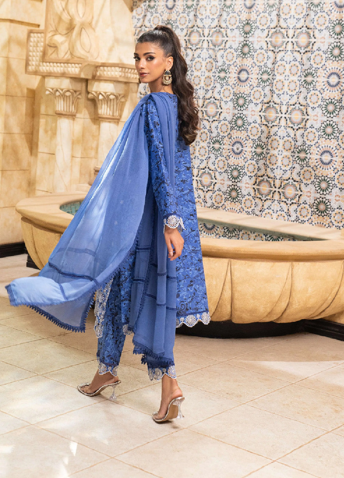Marjaan By Addee Embroidered Lawn Stitched 3 Piece Suit - AD24MPL SM-023 NEELI Marjaan By Addee Embroidered Lawn Stitched 3 Piece Suit - AD24MPL SM-023 NEELI