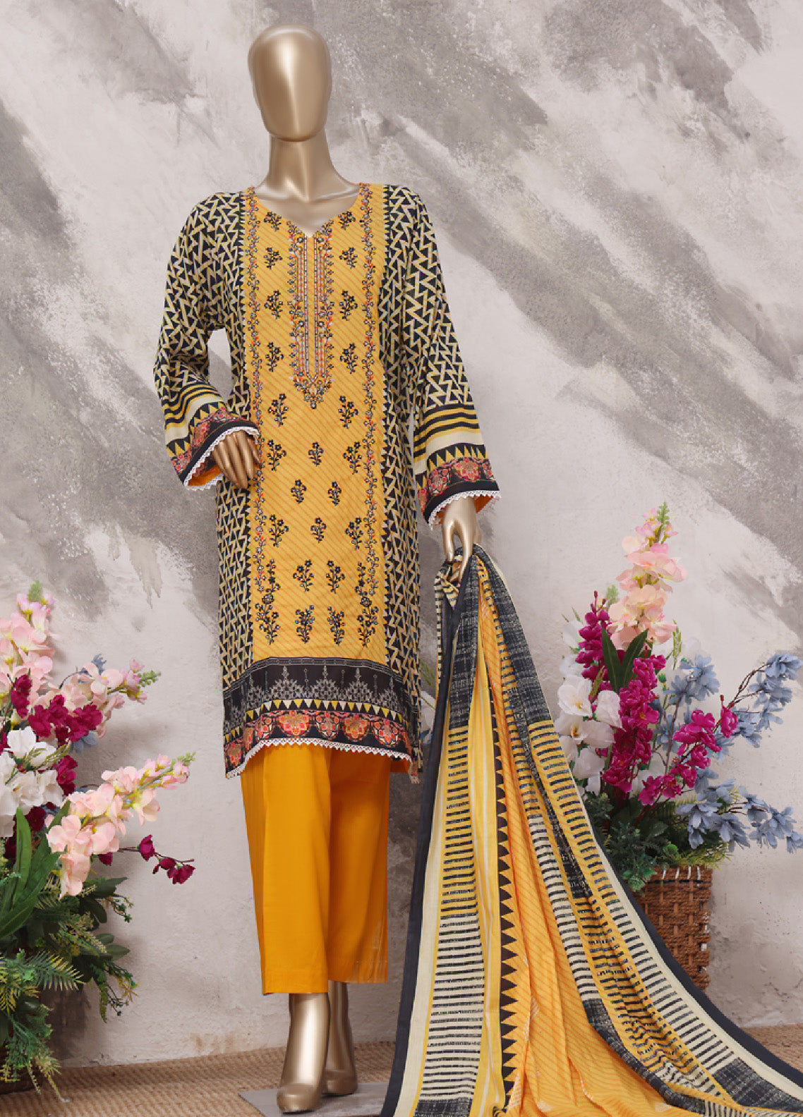 Mehbooba By Justuju Embroidered Lawn Unstitched 3 Piece Suit - JU24MB 01 Mehbooba By Justuju Embroidered Lawn Unstitched 3 Piece Suit - JU24MB 01