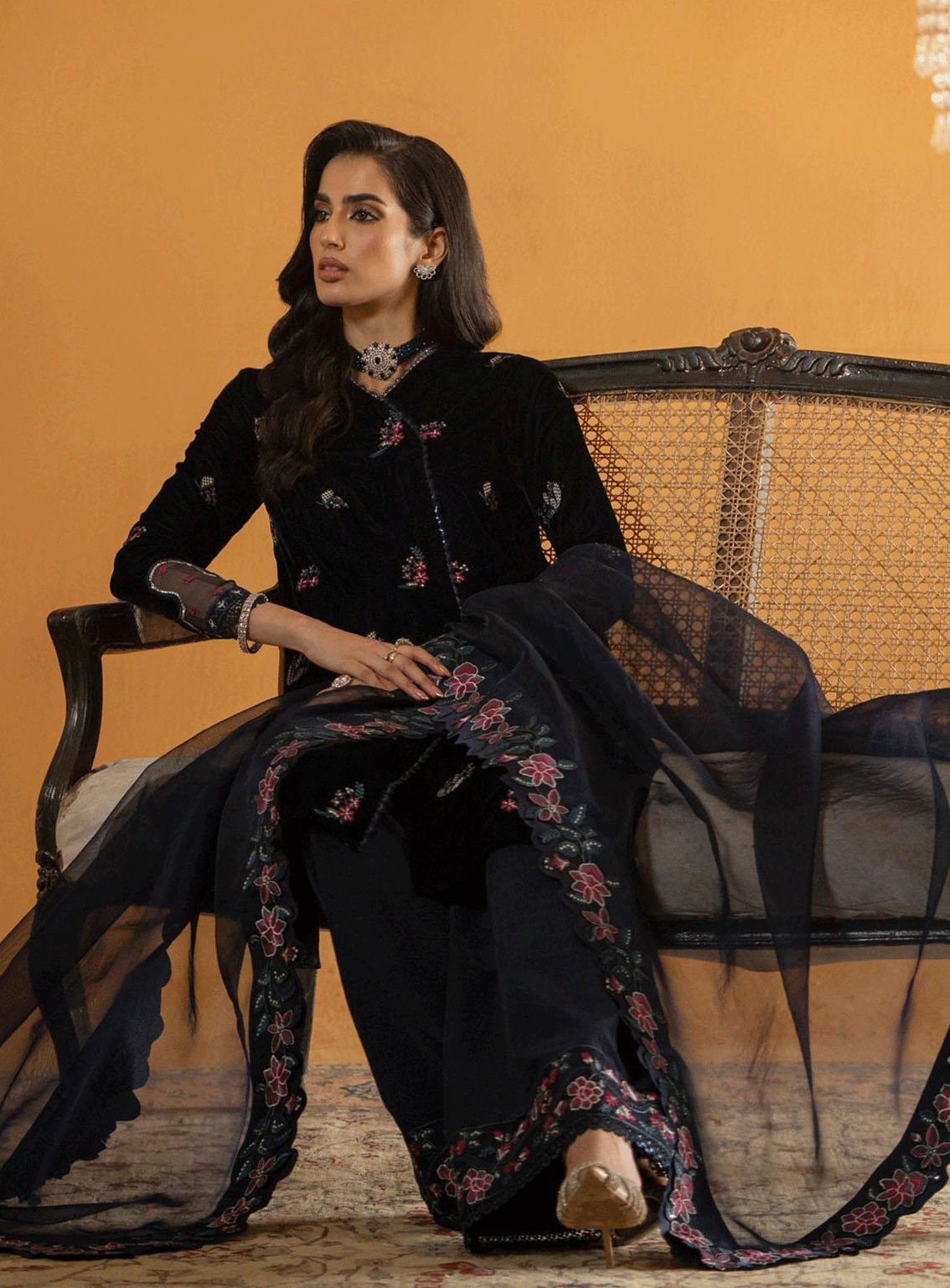 Meraki By Seran Embroidered Velvet Unstitched 3 Piece Suit - SE23MV 06 MAJESTIC BLUE Meraki By Seran Embroidered Velvet Unstitched 3 Piece Suit - SE23MV 06 MAJESTIC BLUE