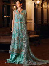 Mushq Embroidered Net Unstitched 3 Piece Suit - MQ23SW 03 ASTRUM