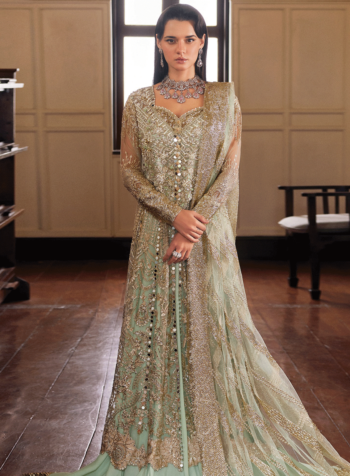 Mushq Embroidered Net Unstitched 3 Piece Suit - MQ23SW 05 TWILIGHT Mushq Embroidered Net Unstitched 3 Piece Suit - MQ23SW 05 TWILIGHT