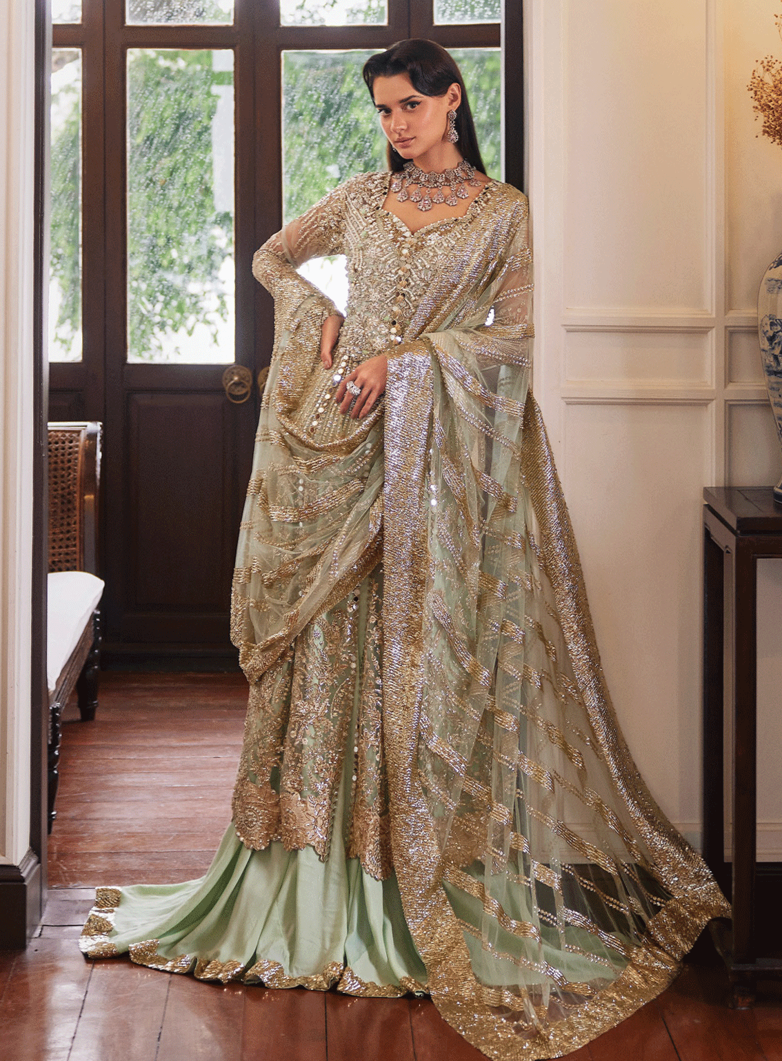 Mushq Embroidered Net Unstitched 3 Piece Suit - MQ23SW 05 TWILIGHT Mushq Embroidered Net Unstitched 3 Piece Suit - MQ23SW 05 TWILIGHT