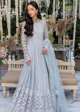 Azure Embroidered Chiffon Unstitched 3 Piece Suit - 08