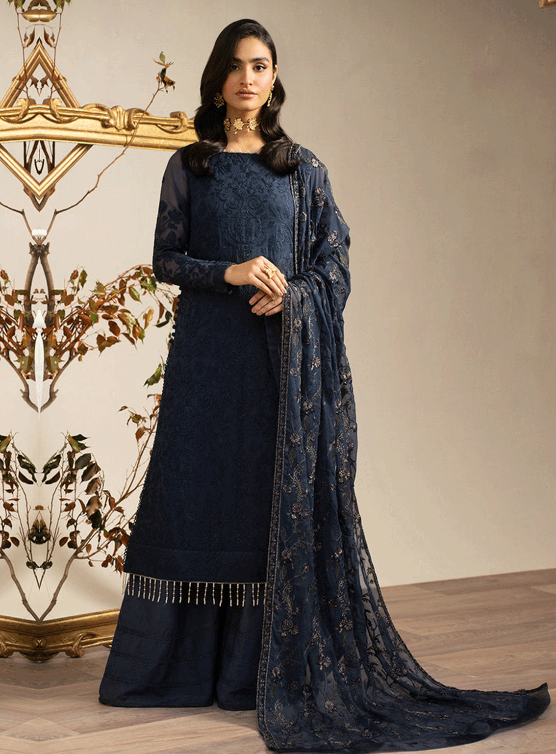 Naqsh By Zarif Embroidered Chiffon Unstitched 3 Piece Suit - 8 JESSY Naqsh By Zarif Embroidered Chiffon Unstitched 3 Piece Suit - 8 JESSY