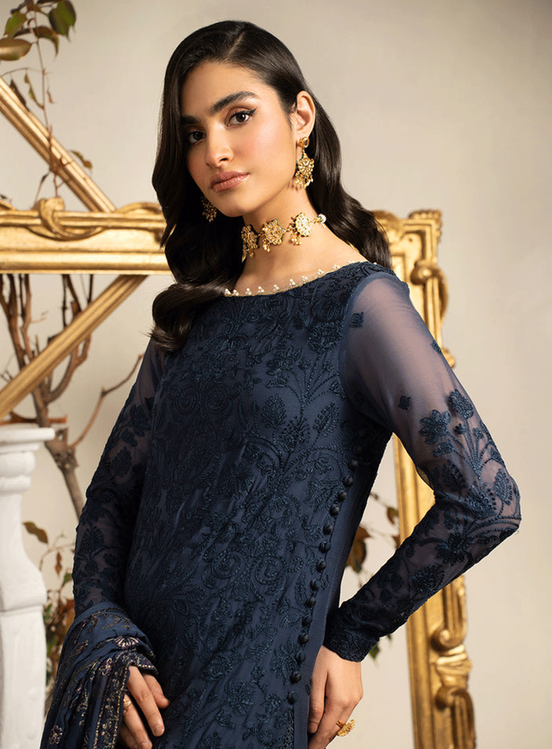 Naqsh By Zarif Embroidered Chiffon Unstitched 3 Piece Suit - 8 JESSY Naqsh By Zarif Embroidered Chiffon Unstitched 3 Piece Suit - 8 JESSY