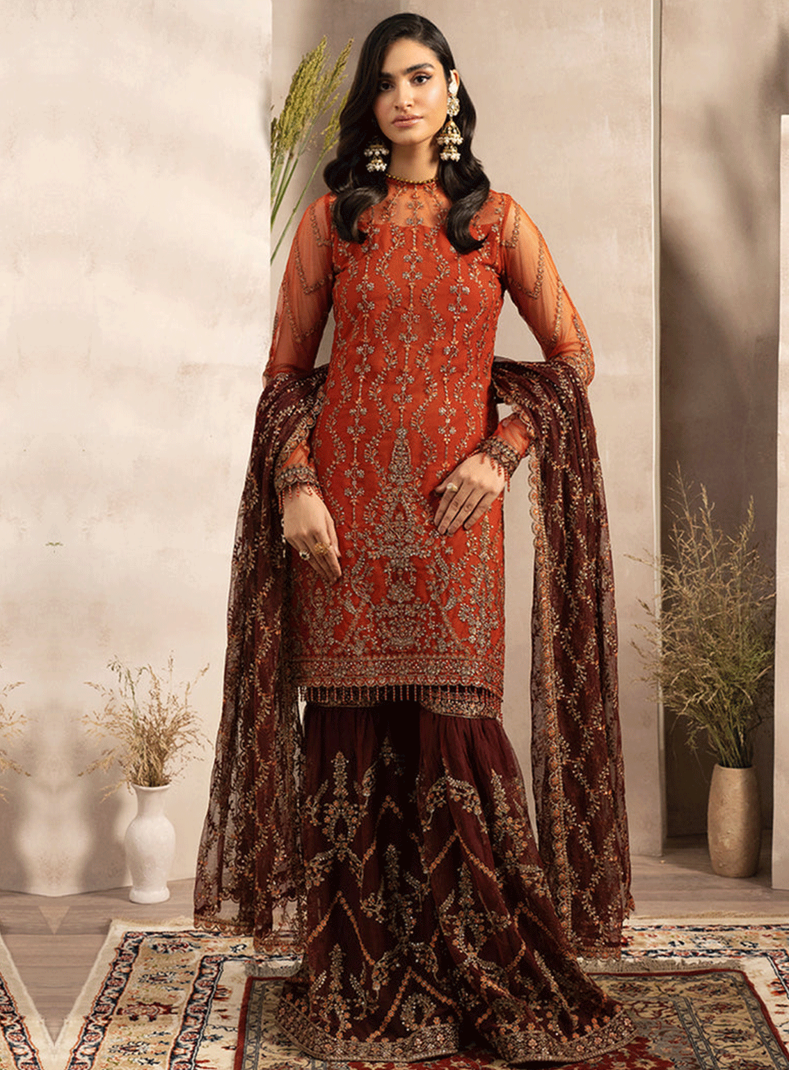 Naqsh By Zarif Embroidered Net Unstitched 3 Piece Suit - 2 AMARAH Naqsh By Zarif Embroidered Net Unstitched 3 Piece Suit - 2 AMARAH