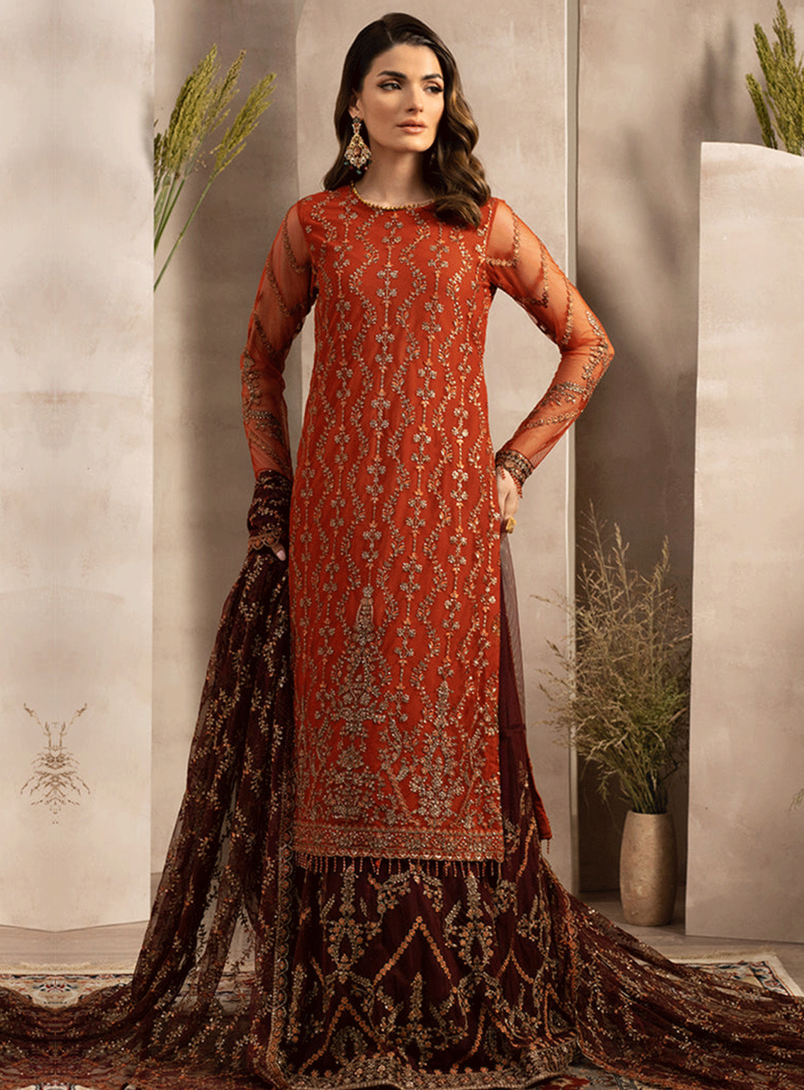 Naqsh By Zarif Embroidered Net Unstitched 3 Piece Suit - 2 AMARAH Naqsh By Zarif Embroidered Net Unstitched 3 Piece Suit - 2 AMARAH