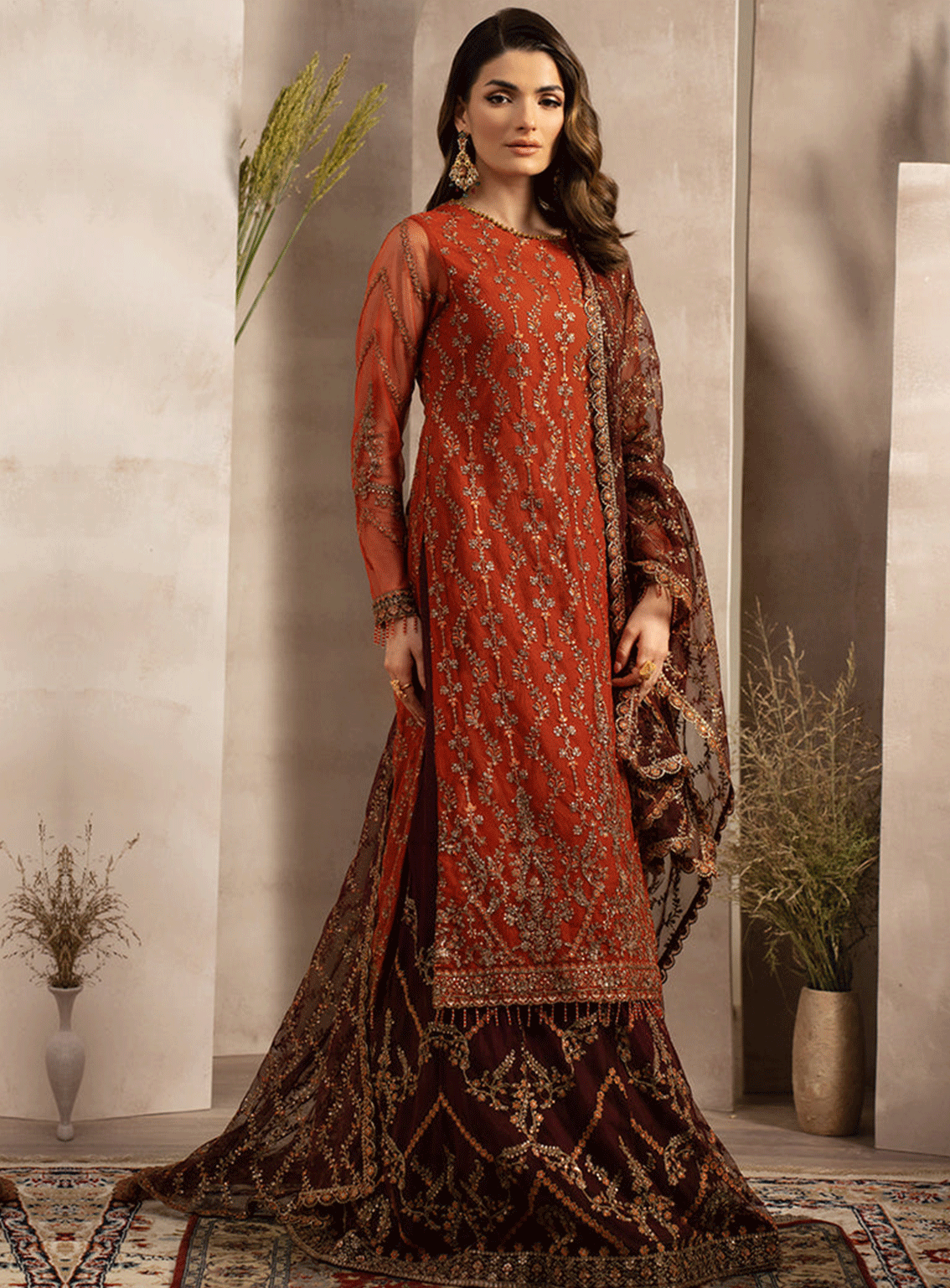 Naqsh By Zarif Embroidered Net Unstitched 3 Piece Suit - 2 AMARAH Naqsh By Zarif Embroidered Net Unstitched 3 Piece Suit - 2 AMARAH