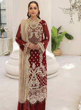 Naqsh Majestic By Imrozia Embroidered Chiffon Unstitched 3 Piece Suit - IM23NMC M-55 SIENNA