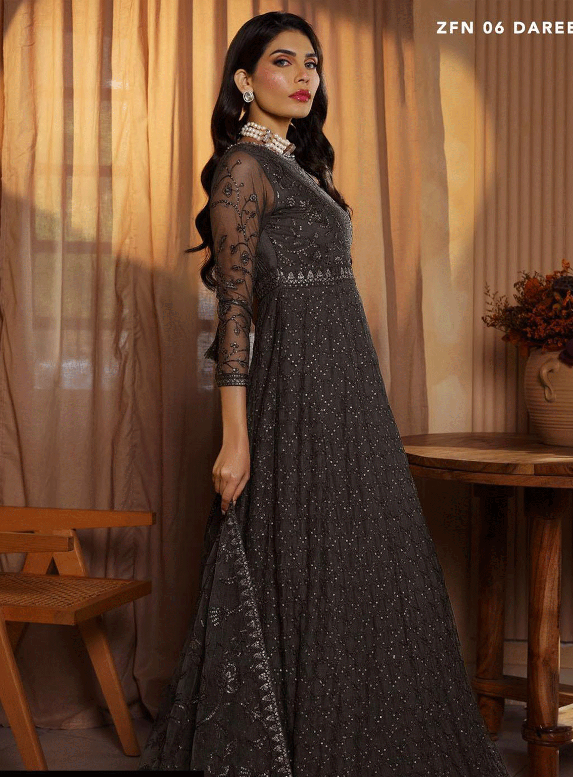 Nauroz By Zarif Embroidered Net Unstitched 3 Piece Suit - ZF23N ZFN-06 DAREEN Nauroz By Zarif Embroidered Net Unstitched 3 Piece Suit - ZF23N ZFN-06 DAREEN